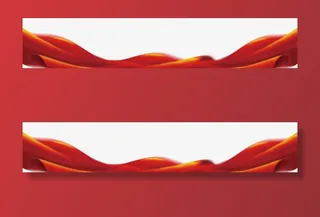 中国风大红色绸带免抠漂浮彩带元素