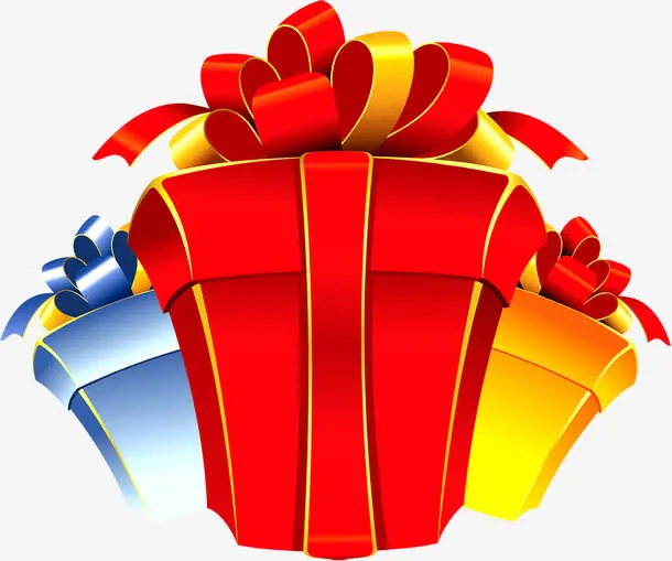 彩色卡通可爱礼盒礼物免抠