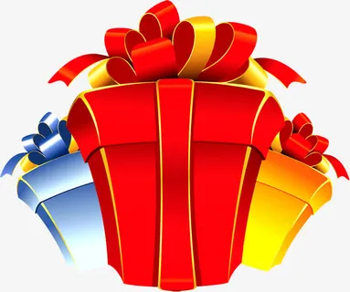 彩色卡通可爱礼盒礼物免抠
