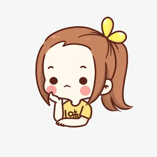 思考的小女孩免抠