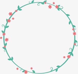 绿色春季花藤标签免抠