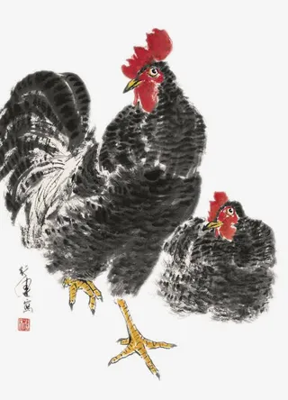 水墨鸡儿免抠