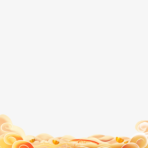 卡通金色云层装饰免抠