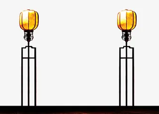 复古灯笼落地灯元宵节日元素免抠