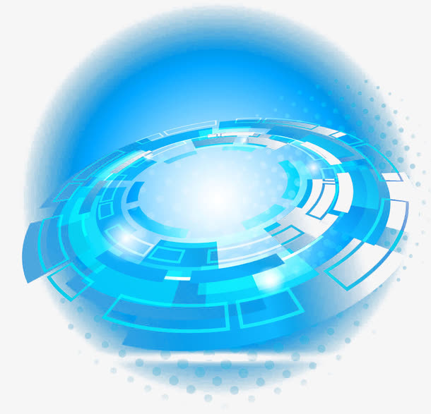 蓝色科技图案免抠