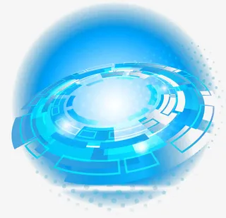 蓝色科技图案免抠