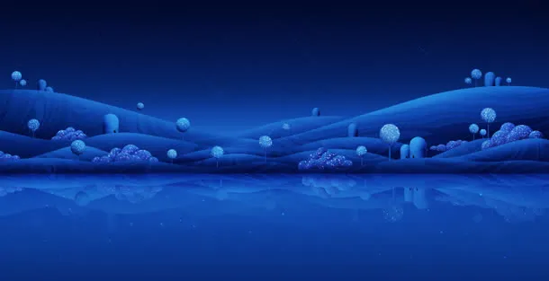 手绘蓝色夜晚星空插图免抠