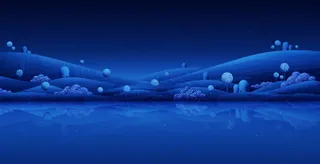 手绘蓝色夜晚星空插图免抠