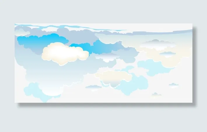 蓝色清新云层云朵免抠