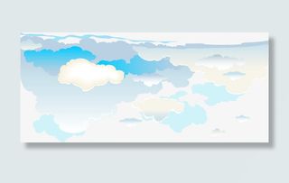 蓝色清新云层云朵免抠