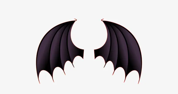 黑色吸血鬼翅膀免抠 黑色吸血鬼翅膀免抠