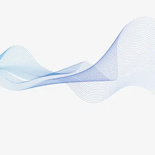 蓝紫色波浪渐变曲线线条免抠装饰花纹元素