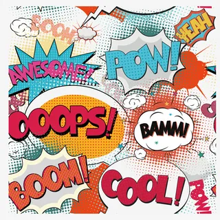 点状对话框欧美卡通免抠标签元素