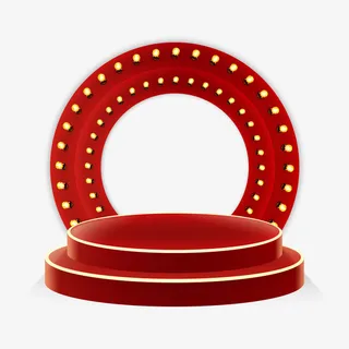 圣诞节红色圆台舞台背景红色灯光