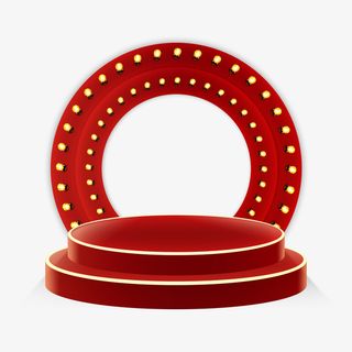 圣诞节红色圆台舞台背景红色灯光