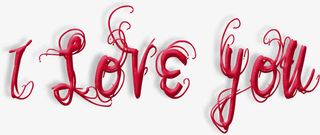 Iloveyou艺术字免抠