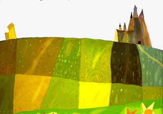 拼贴画装饰插画农田免抠