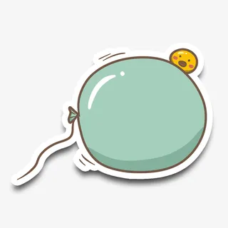 手绘卡通气球文本框兑免抠