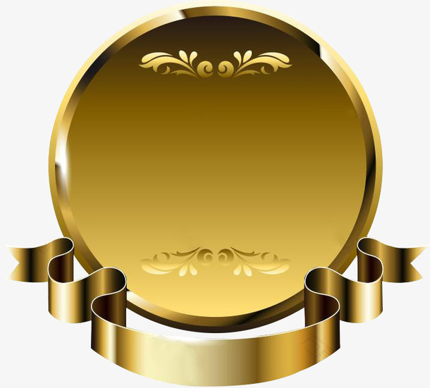 金色闪光空白奖牌免抠
