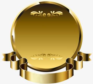 金色闪光空白奖牌免抠
