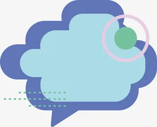 蓝色云朵气泡免抠