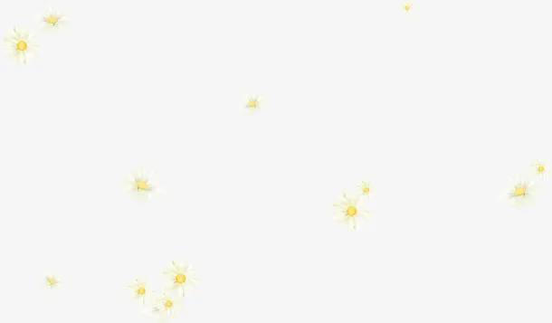 黄色漂浮唯美花纹免抠