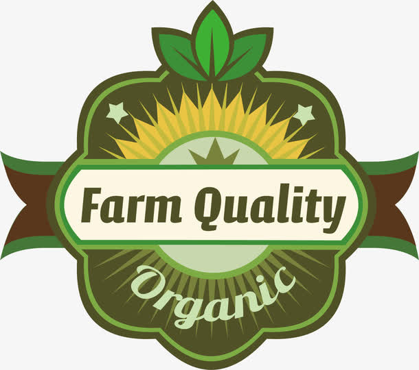 绿色生态农场标签免抠