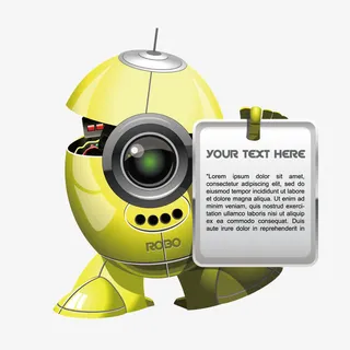 创意黄色机器人图标免抠