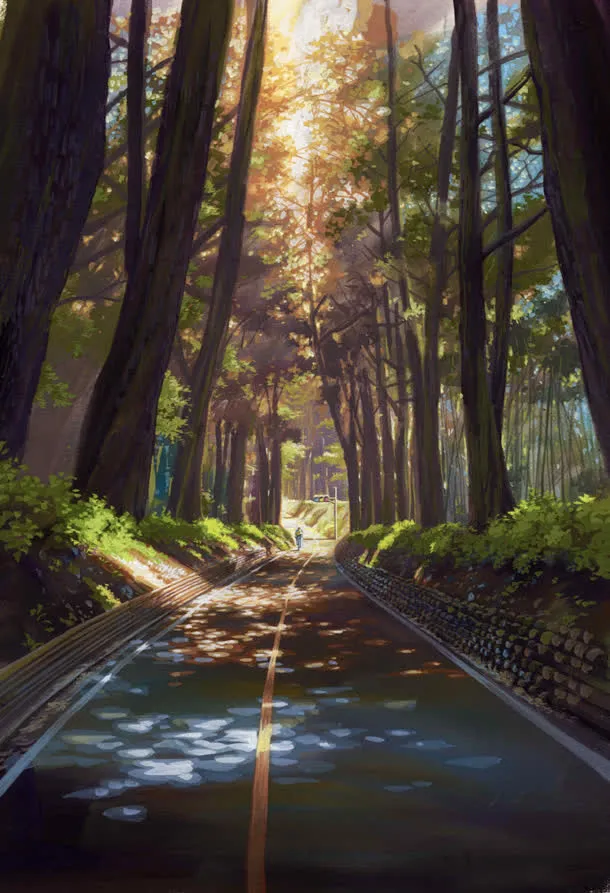 手绘入秋美丽风景免抠