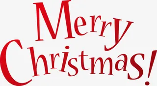 创意英文文字效果圣诞节快乐免抠