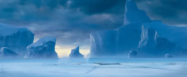 蓝色冰雪世界海报免抠