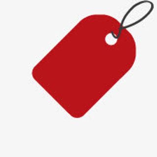 红色卡通手绘吊牌免抠