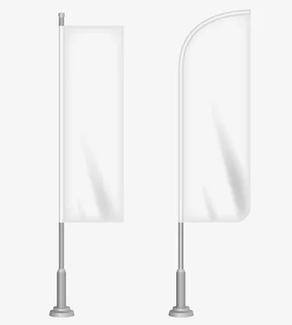 户外白色道旗免抠