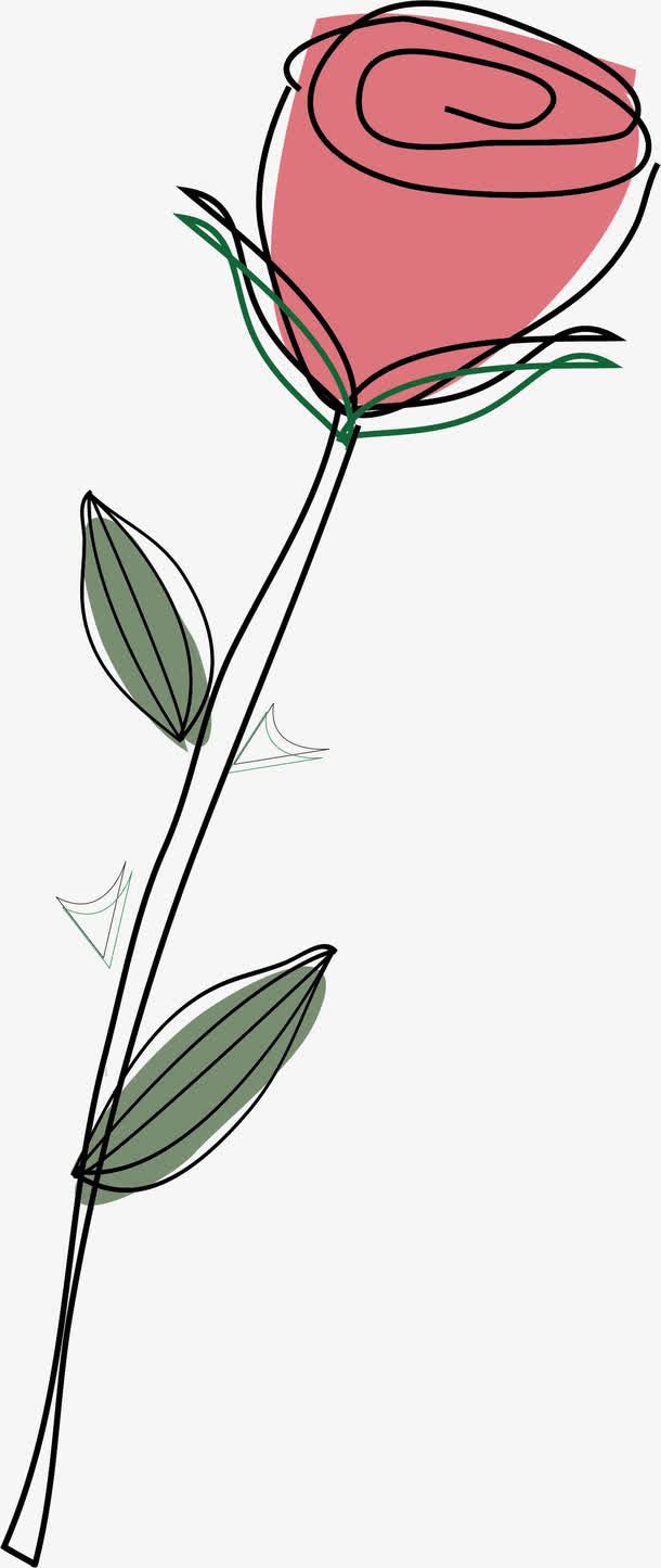 手绘花朵卡通花朵免抠