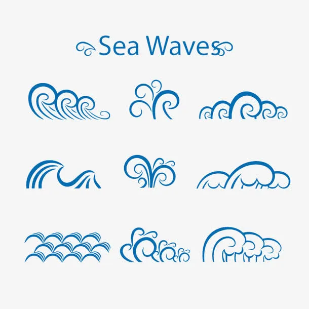 蓝色海浪图片素材免抠