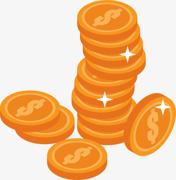 卡通金币矢量图下载免抠