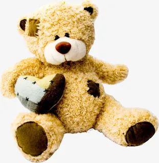 橘色毛绒熊免抠