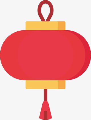 矢量手绘红色灯笼免抠