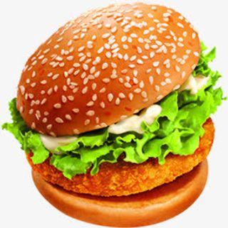 早餐营养汉堡包快餐免抠