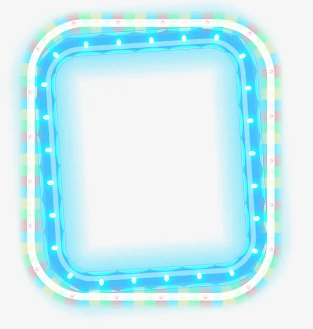 蓝色灯光边框免抠