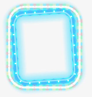 蓝色灯光边框免抠