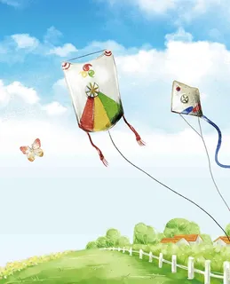 春天放风筝海报背景模板高清