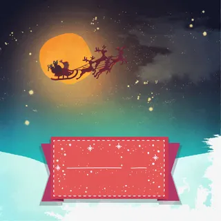 圣诞雪橇车贺卡矢量素材免抠