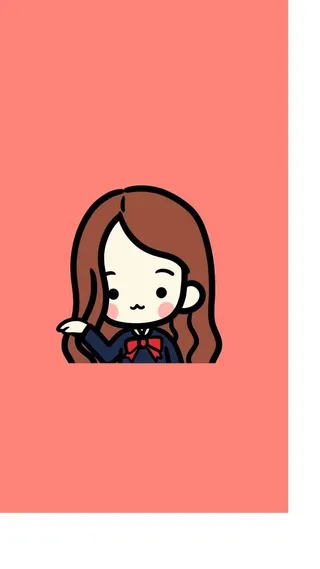 手绘卡通女孩H5背景高清