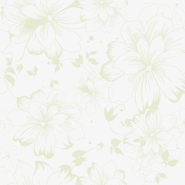 小清新黄色花纹免抠