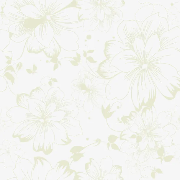 小清新黄色花纹免抠