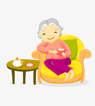 矢量卡通图案老人健康免抠