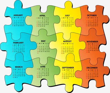 创意多彩拼图免抠