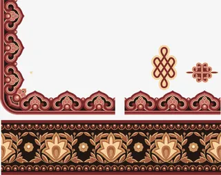 中式边框线框图素材免抠