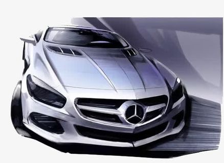 奔驰手绘汽车免抠
